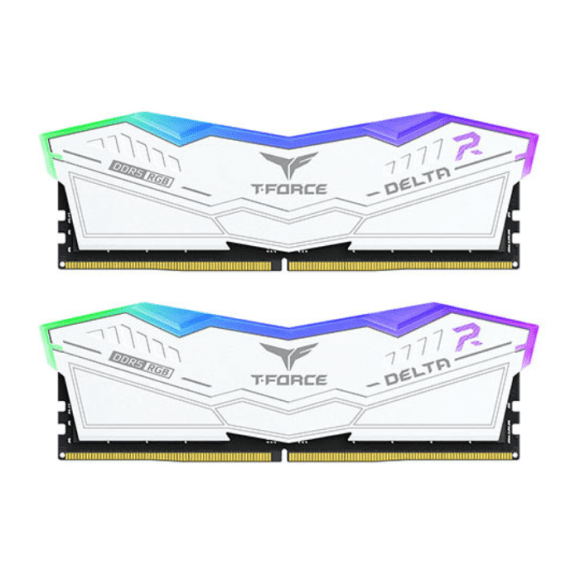 Team T-Force Delta RGB 32GB Kit (2 x 16GB), DDR5, 8000MHz (PC5-6400), CL38, ECC, AMD EXPO & XMP 3.0, PMIC, White