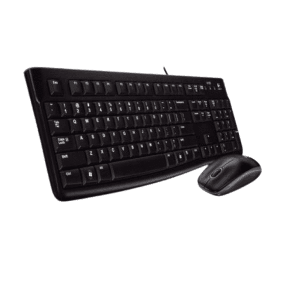 Logitech MK120 Wired Keyboard and Mouse Kit, USB, Low Profile