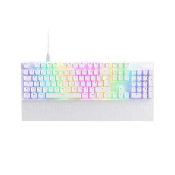 NZXT Function 2 Full-Size Optical Switch Gaming Keyboard – White