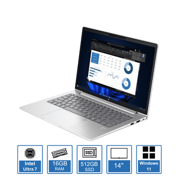 HP ProBook 440 G11 | Core Ultra 7-155U | 16GB RAM | 512GB SSD | 14″ WUXGA Display | Intel® Graphics | Windows 11 Pro