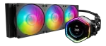 Cooler Master MasterLiquid 360 ION ARGB Liquid CPU Cooler, 360mm, Dual Chamber Design, 3 x Mobius ARGB Fans, Customisable LCD Display, Black